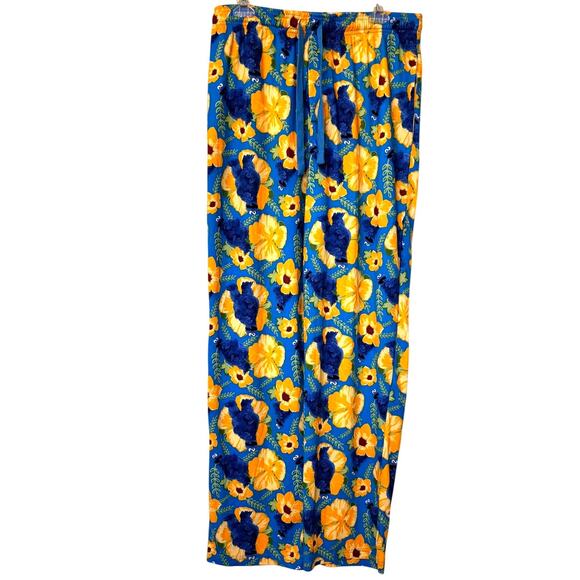 Sesame Street Mens Large Cookie Monster Floral Pajama Lounge Sleep Pants - Picture 1 of 7
